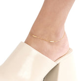 White Enamel Alternating Bar Anklet